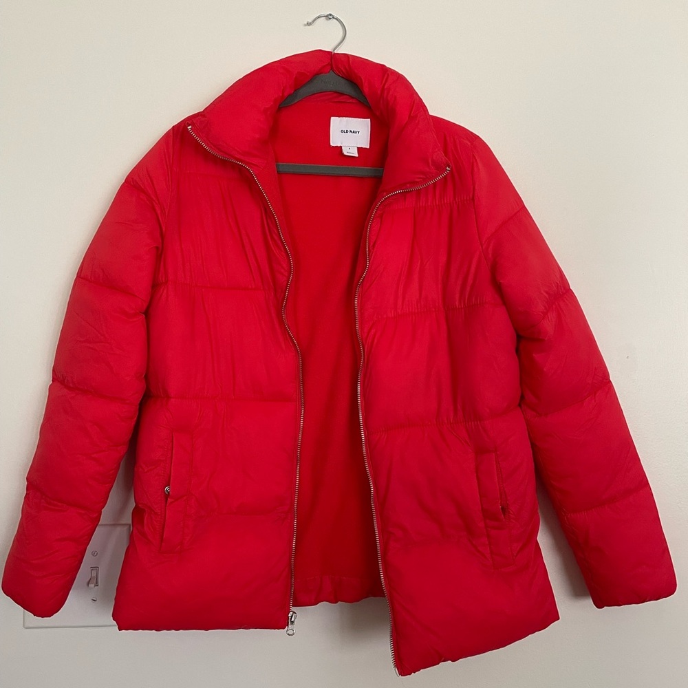 Old Navy Red Puffer Jacket